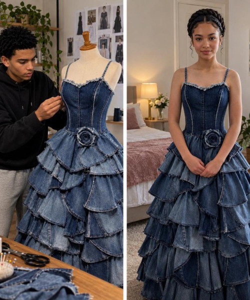 Il coud en secret une robe dans les affaires de leur maman pour la remise de diplôme de sa sœur