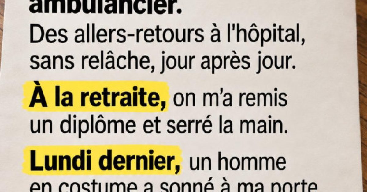 Il a conduit des ambulances pendant 40 ans : trente ans après, l'enfant qu'il a sauvé frappe à sa porte