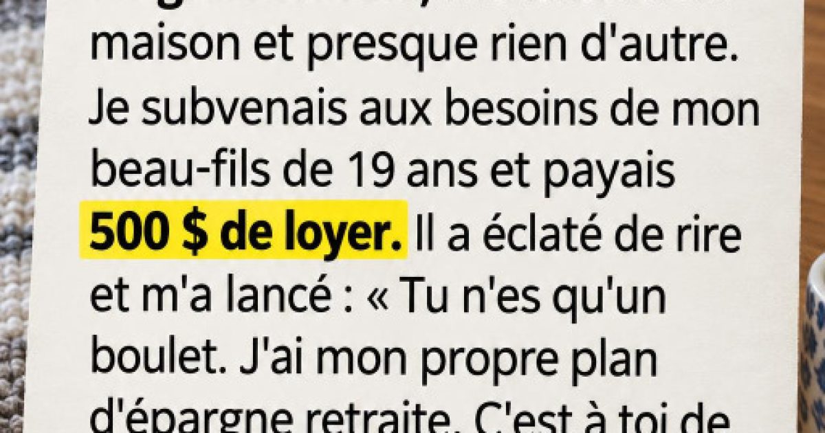 Elle change les serrures après une blague blessante de son beau-fils, puis découvre ce qu'il cachait sous son lit