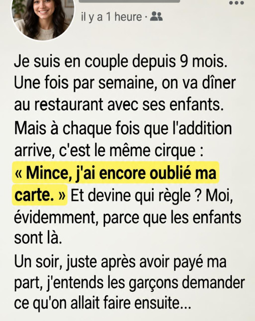 Elle en avait assez de payer à sa place : le soir où elle a quitté le restaurant sans un mot