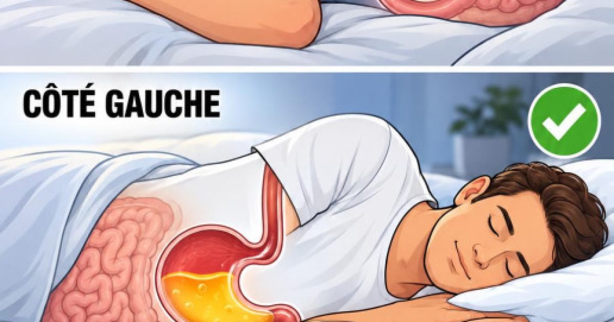 Reflux nocturne : pourquoi dormir sur le côté gauche change tout
