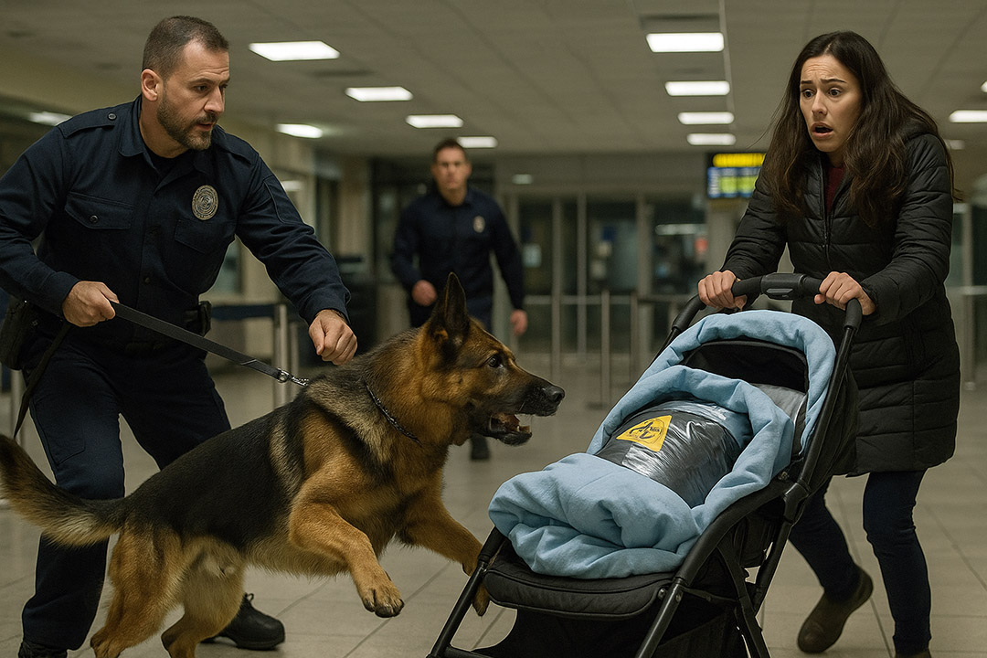 Luna, le berger allemand en service à l'aéroport