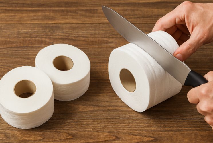 Papier toilette transformé en pâte à réparer