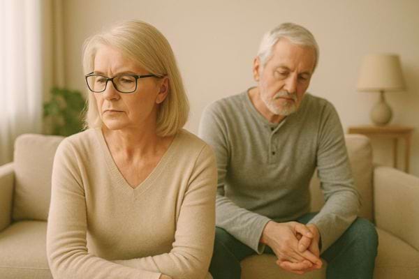 Femme souriante, les mains sur le cœur, évoquant le besoin d'attention dans le couple