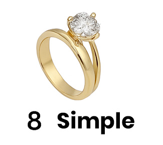 Bague solitaire classique avec une seule pierre