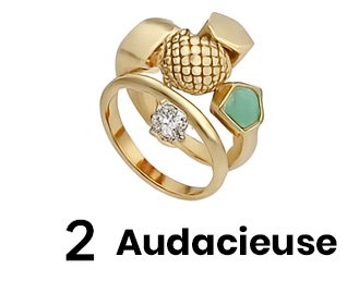 Anneau géométrique moderne aux formes angulaires