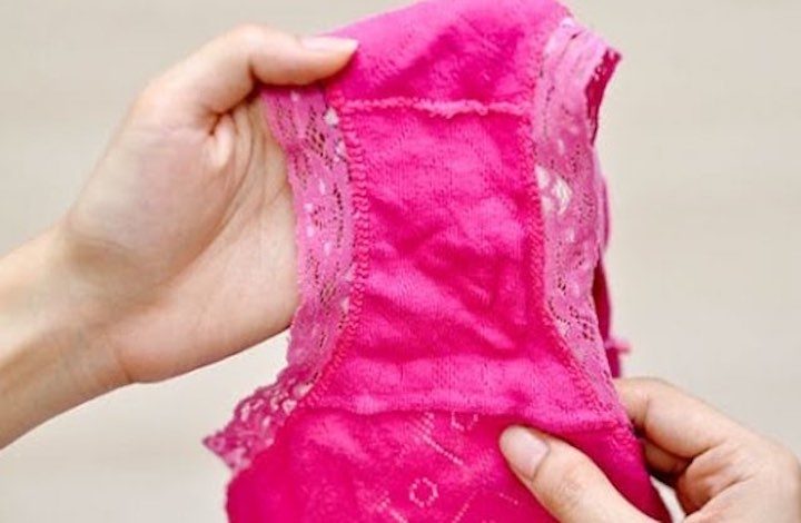 Détail de la poche intérieure d'une culotte