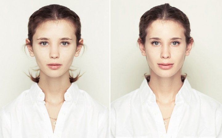 Femme se démaquillant doucement avec un coton