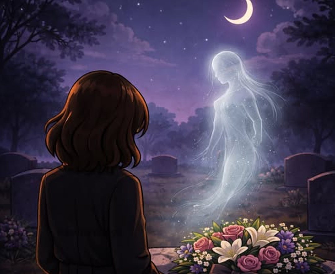 Allée d'un cimetière paisible bordée d'arbres