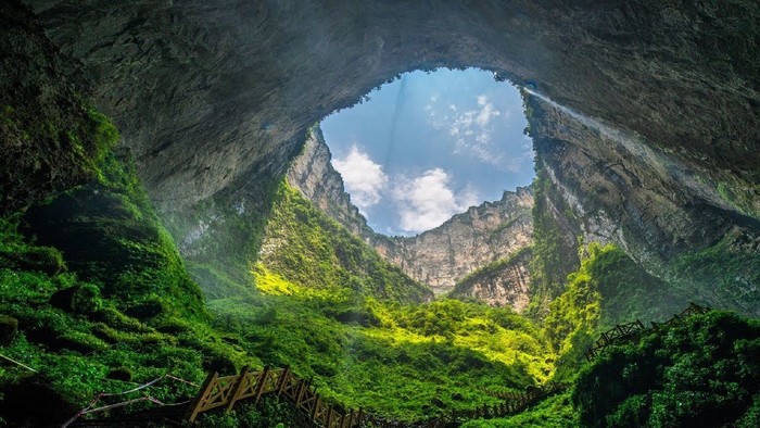 Paysages karstiques caractéristiques de la Chine